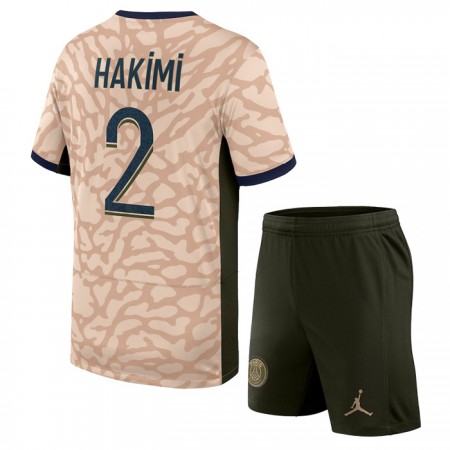 Goedkope Paris Saint Germain Hakimi 2 Jordan Kids Vierde Tenue 2023-24